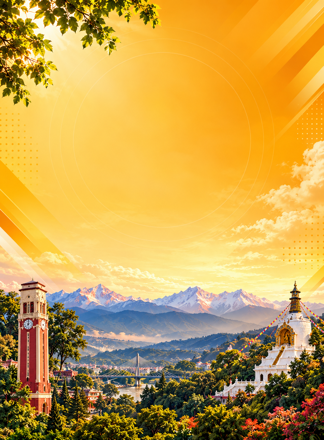 Golden Himalayan Valley at Sunrise